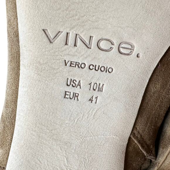 Vince Hela Dark Amber Tan Suede Bootie Kitten Heel Women's size 10 New With Flaw - Picture 9 of 9